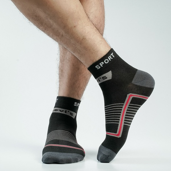 Black Color Casual Ankle Socks  [soxy-men-A-06bl]