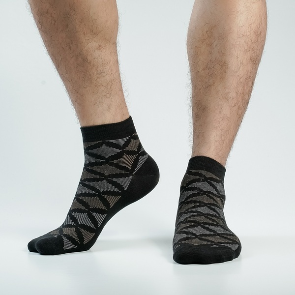 Black Color Casual Ankle Socks [action-men-A-24bl]