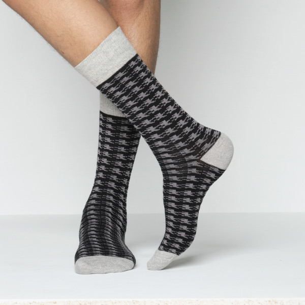 Black Color Casual Socks [mb249-men-L-22bl]