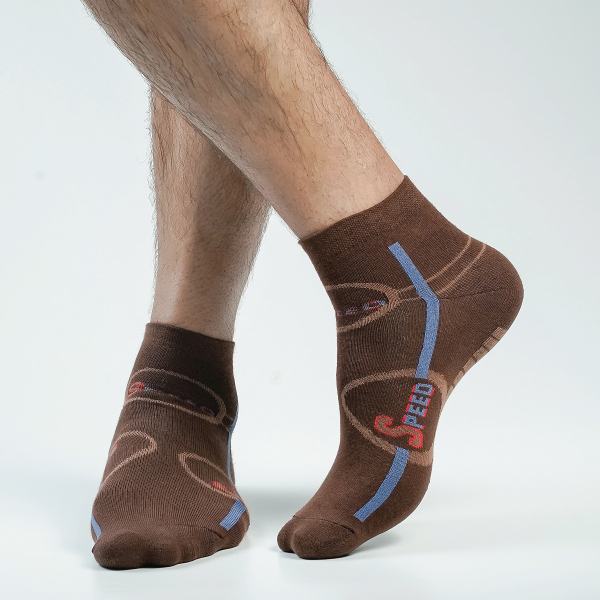 Chocolate Color Casual Ankle Socks [speed-men-A-19ch]