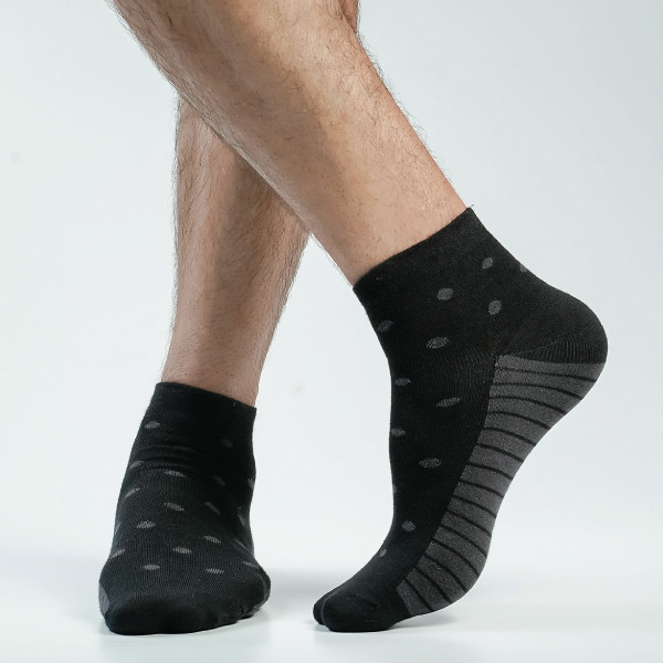 Black Color Casual Cotton Socks [bstar-men-A-15bl]